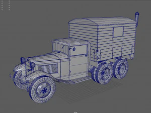 gaz-aaa with shelter 3D Model