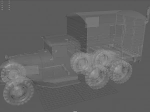 gaz-aaa with shelter 3D Model