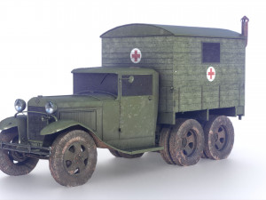 gaz-aaa with shelter spring 3D Model