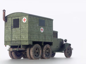 gaz-aaa with shelter spring 3D Model