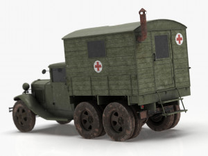 gaz-aaa with shelter spring 3D Model