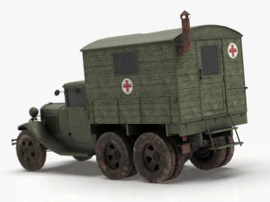 gaz-aaa with shelter spring 3D Model
