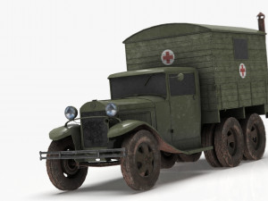 gaz-aaa with shelter spring 3D Model