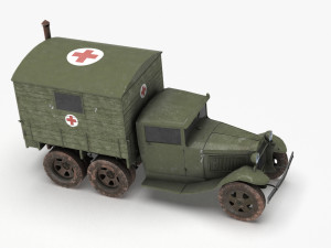 gaz-aaa with shelter spring 3D Model
