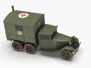 gaz-aaa with shelter spring 3D Model
