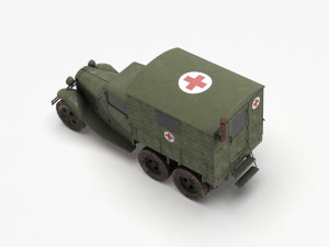 gaz-aaa with shelter spring 3D Model
