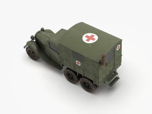 gaz-aaa with shelter spring 3D Model