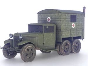 gaz-aaa with shelter spring 3D Model
