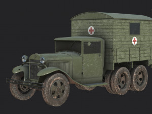 gaz-aaa with shelter spring 3D Model