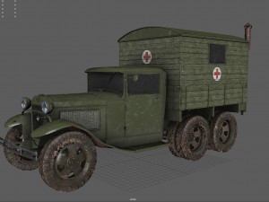 gaz-aaa with shelter spring 3D Model
