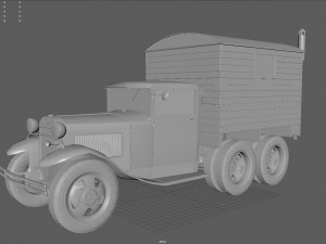 gaz-aaa with shelter spring 3D Model