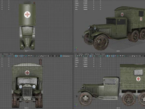 gaz-aaa with shelter spring 3D Model