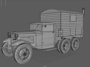 gaz-aaa with shelter spring 3D Model