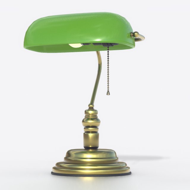bankers lamp 3D मॉडल .c4d .max .obj .3ds .fbx .stl .blend 
