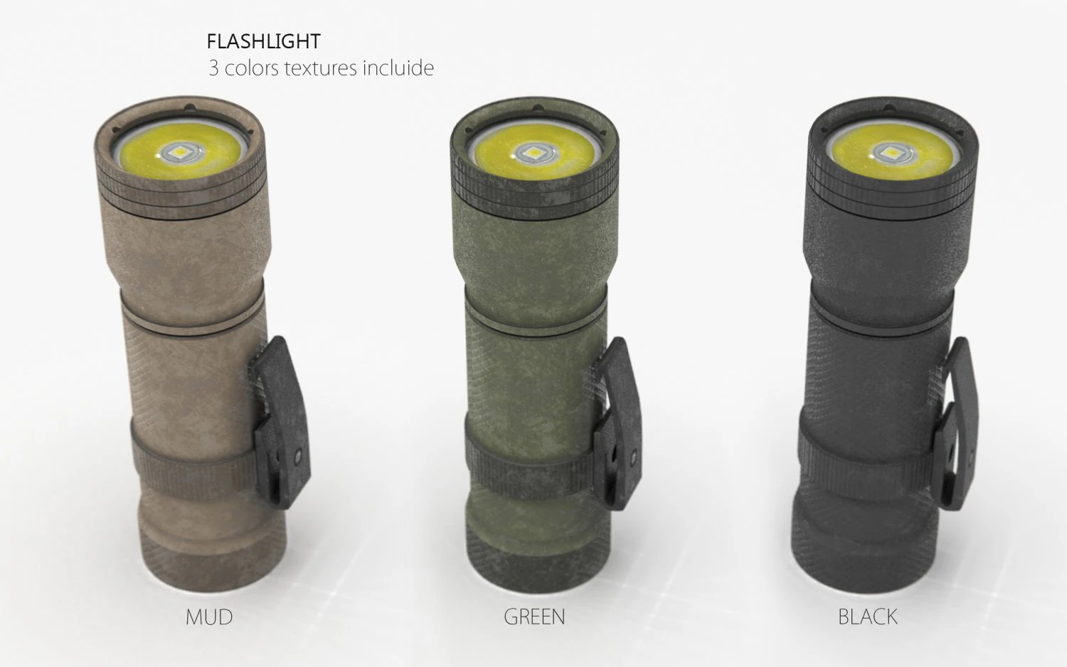 FLASHLIGHT 3D Model .c4d .max .obj .3ds .fbx .stl .blend