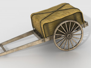 Feudal Japanese Cart 3D Model