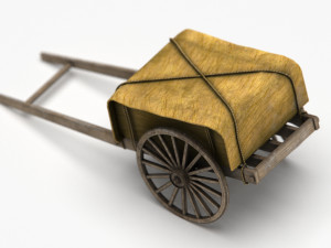 Feudal Japanese Cart Modello 3D