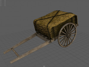 Feudal Japanese Cart Modello 3D