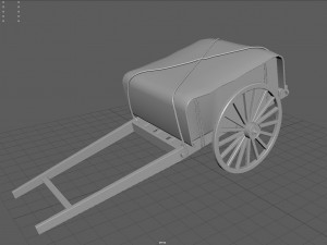 Feudal Japanese Cart Modello 3D
