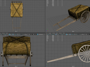 Feudal Japanese Cart Modello 3D