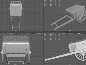 Feudal Japanese Cart Modello 3D