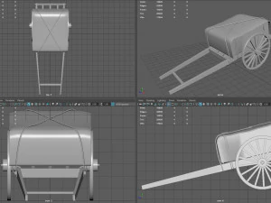Feudal Japanese Cart 3D Model