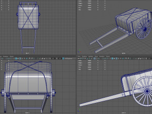 Feudal Japanese Cart Modello 3D