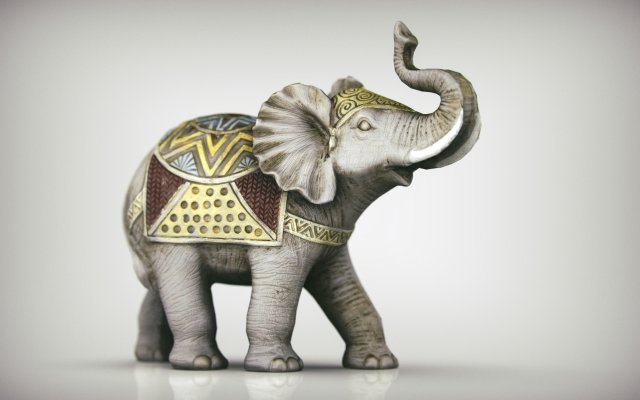 Decorative Elephant Model 3D .c4d .max .obj .3ds .fbx .stl .blend 
