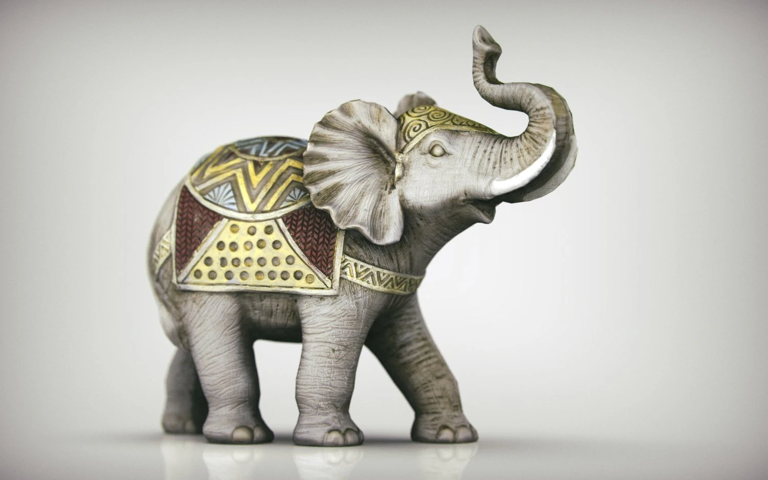 Decorative Elephant 3D Model .c4d .max .obj .3ds .fbx .stl .blend