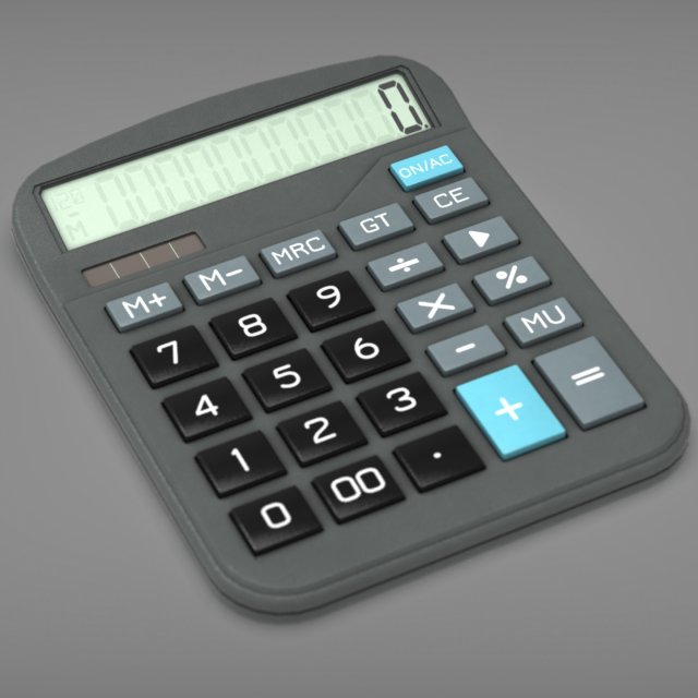 Calculator 3D Model .c4d .max .obj .3ds .fbx .stl .blend 