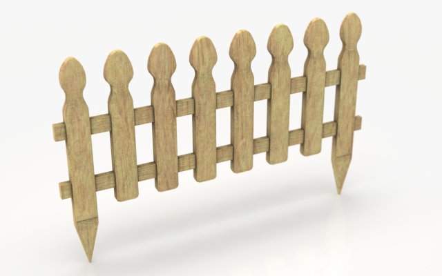 Garden fence Model 3D .c4d .max .obj .3ds .fbx .stl .blend 
