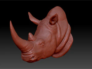 राइनो बस्ट 3D प्रिंट मॉडल