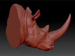 राइनो बस्ट 3D प्रिंट मॉडल