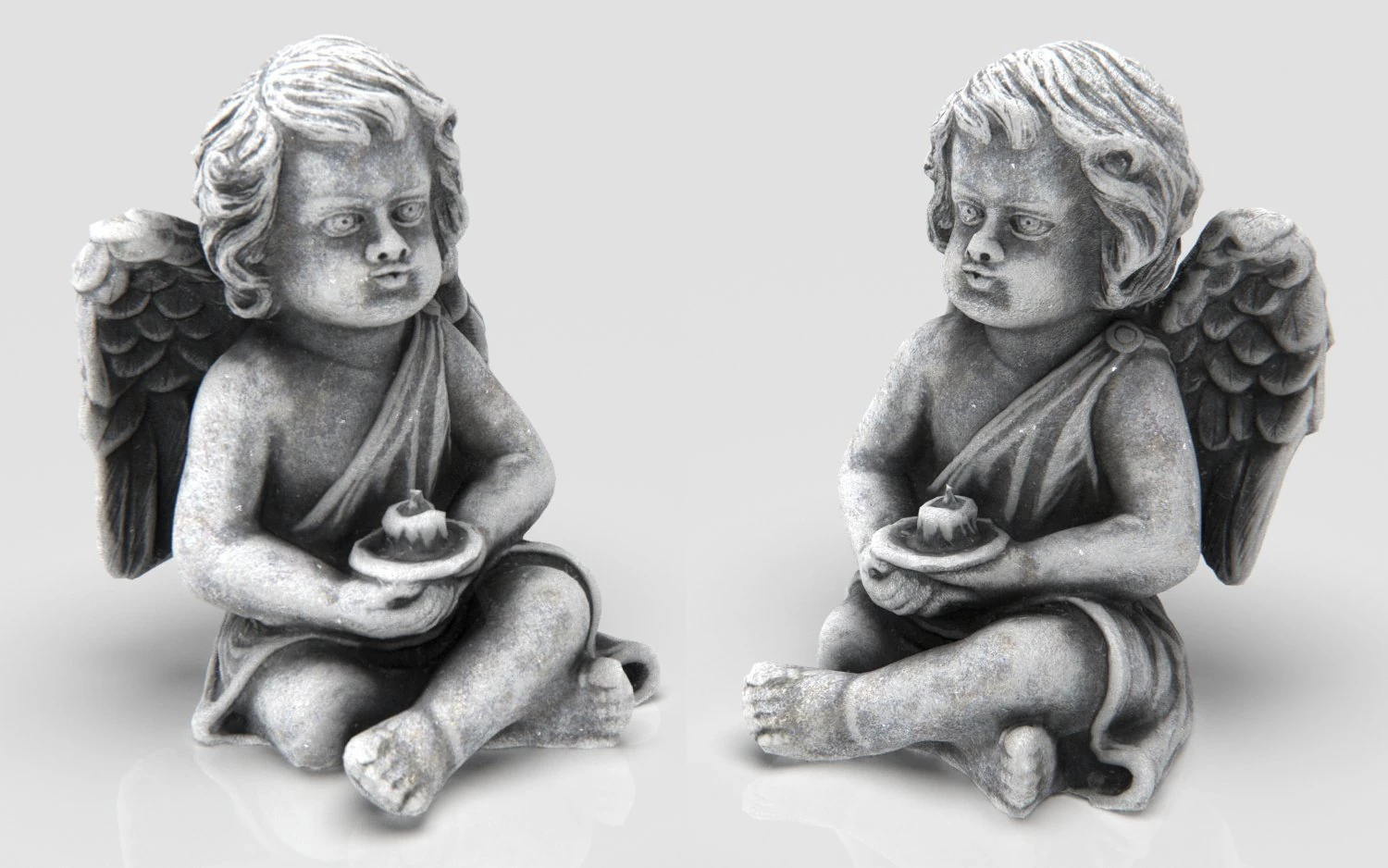 Angelo con candela Modello 3D .c4d .max .obj .3ds .fbx .stl .blend