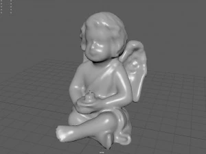 Angelo con candela Modello 3D