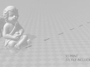 Angelo con candela Modello 3D