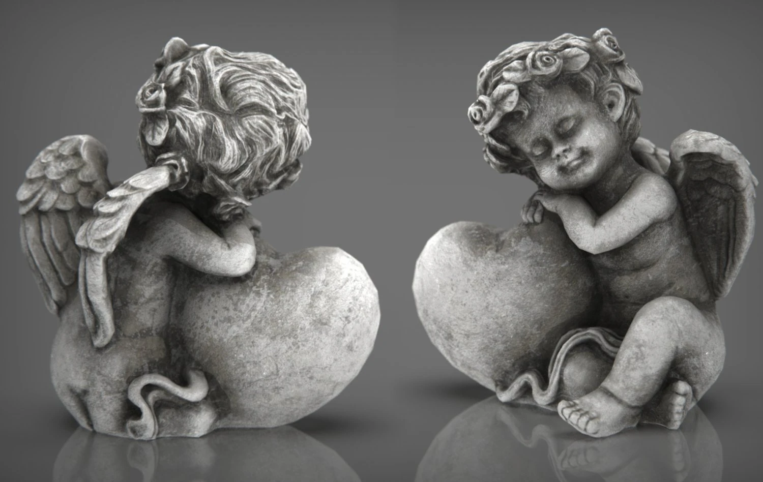 Angelo con cuore Modello 3D .c4d .max .obj .3ds .fbx .stl .blend