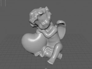 Angelo con cuore Modello 3D