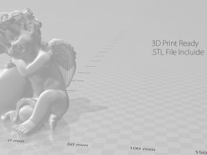 Angel with Heart 3D Model