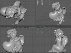 Angelo con cuore Modello 3D