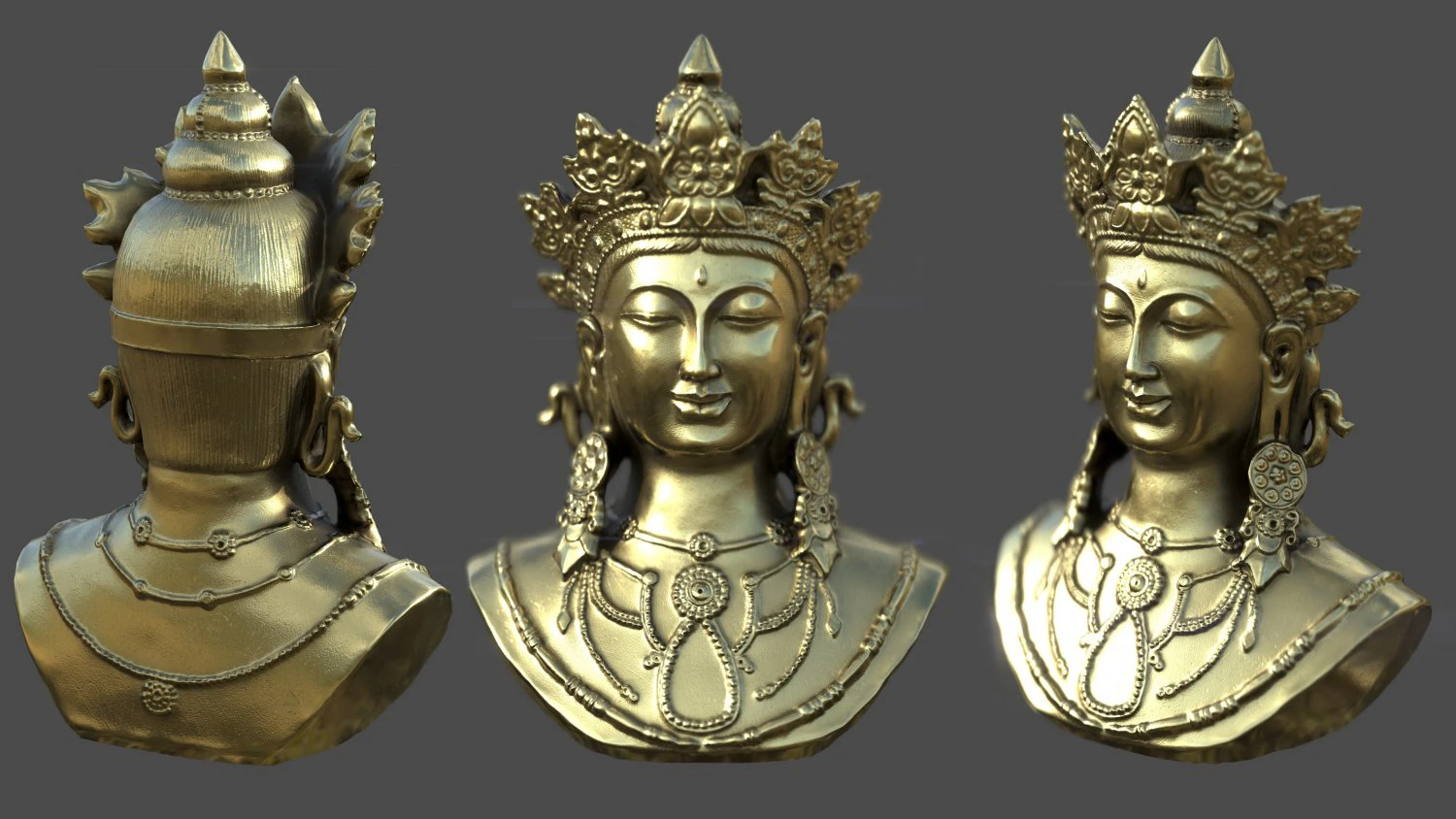 Busto della dea Tara Modello 3D .c4d .max .obj .3ds .fbx .stl .blend