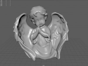 Angel Praying with Spread Wings 3D Model