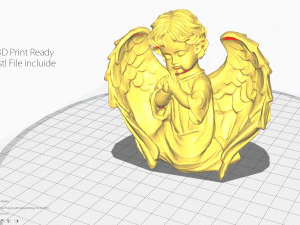 Angel Praying with Spread Wings 3D Model