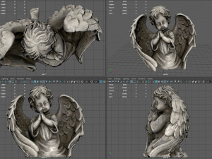 Angel Praying with Spread Wings Modelo 3D