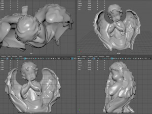 Angel Praying with Spread Wings Modelo 3D