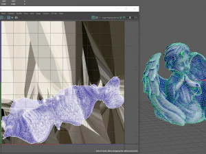 Angel Praying with Spread Wings 3D Model