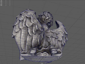 Angel Praying with Spread Wings 3D Model
