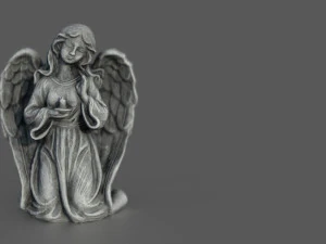 Est&aacute;tua de anjo ajoelhado Modelo 3D