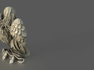 Est&aacute;tua de anjo ajoelhado Modelo 3D