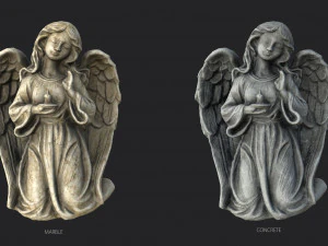 Est&aacute;tua de anjo ajoelhado Modelo 3D